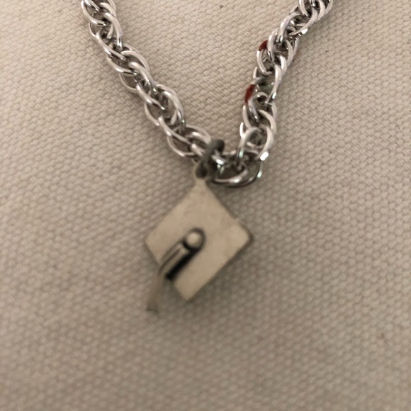 Silver Bracelet w Graduation Cap - Picture 3 of 7